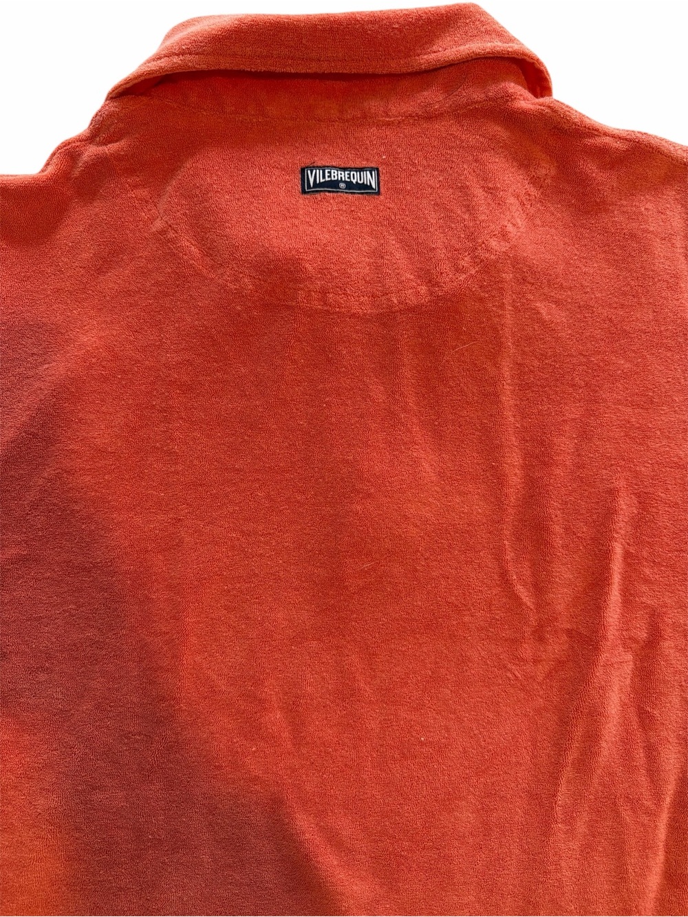 Vilebrequin Orange Men's Terry Polo with Branded Back Patch medium.
